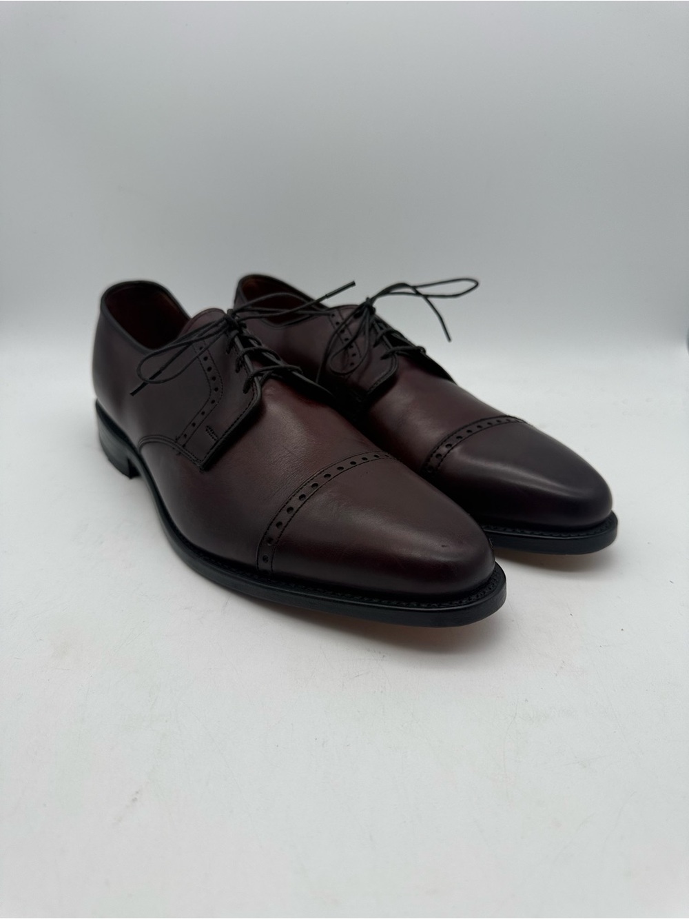 NEW Allen Edmonds Clifton Cap Toe Blucher Brown Mismatch Sz R 11 B / L 10.5 D